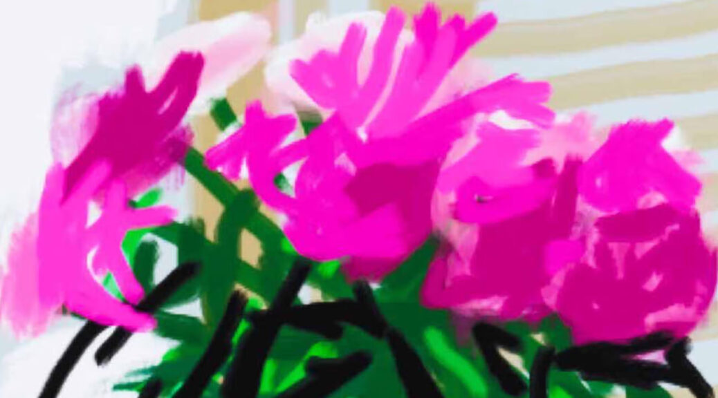 David Hockney: Untitled No. 535, iPhone-Zeichnung 28. Juni 2009 aus My Window (Ausschnitt)